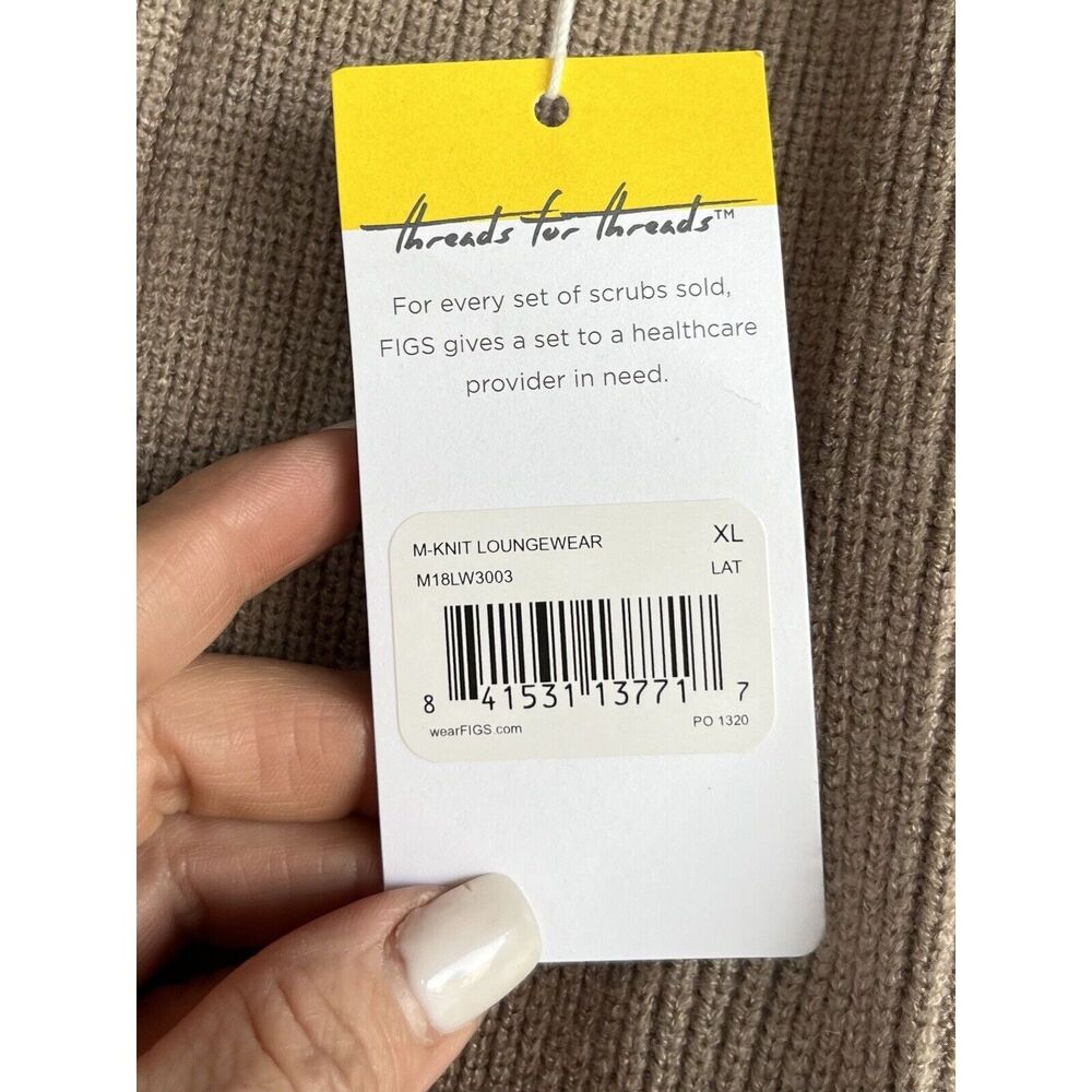 Figs Knit Loungewear Pants - Size XL - Latte Oatmeal - Picture 6 of 11